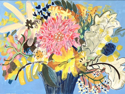 'Pink Dahlia' Greetings Card