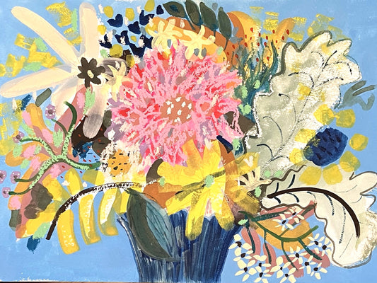 'Pink Dahlia' Greeting Card