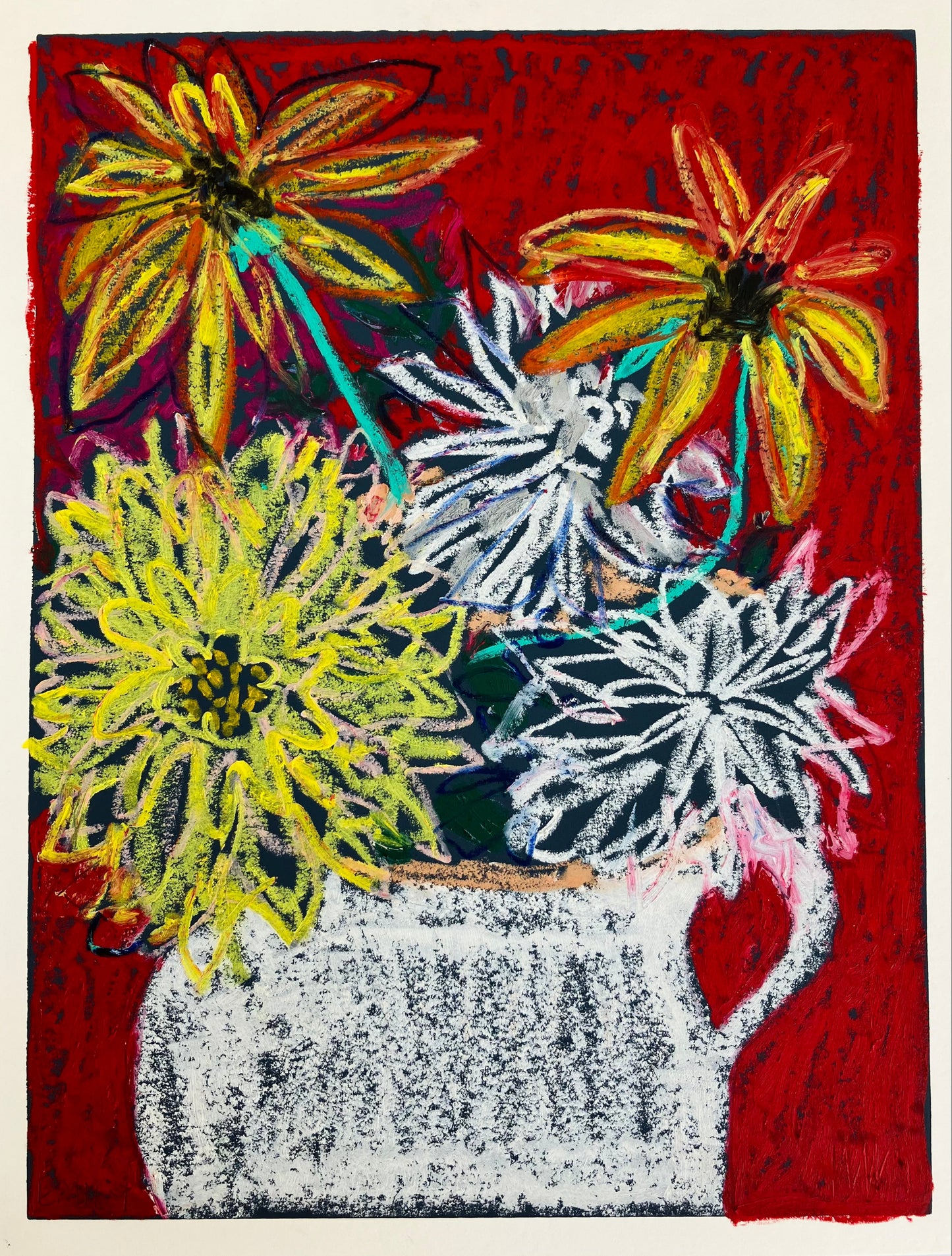 Dahlias Deep Red III - 30cm x 23cm