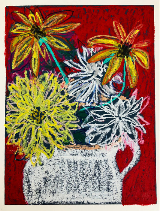 Dahlias Deep Red III - 30cm x 23cm
