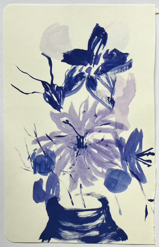 Love-in-a-mist 'Nigella' Sketchbook Studies 21cm x 13cm